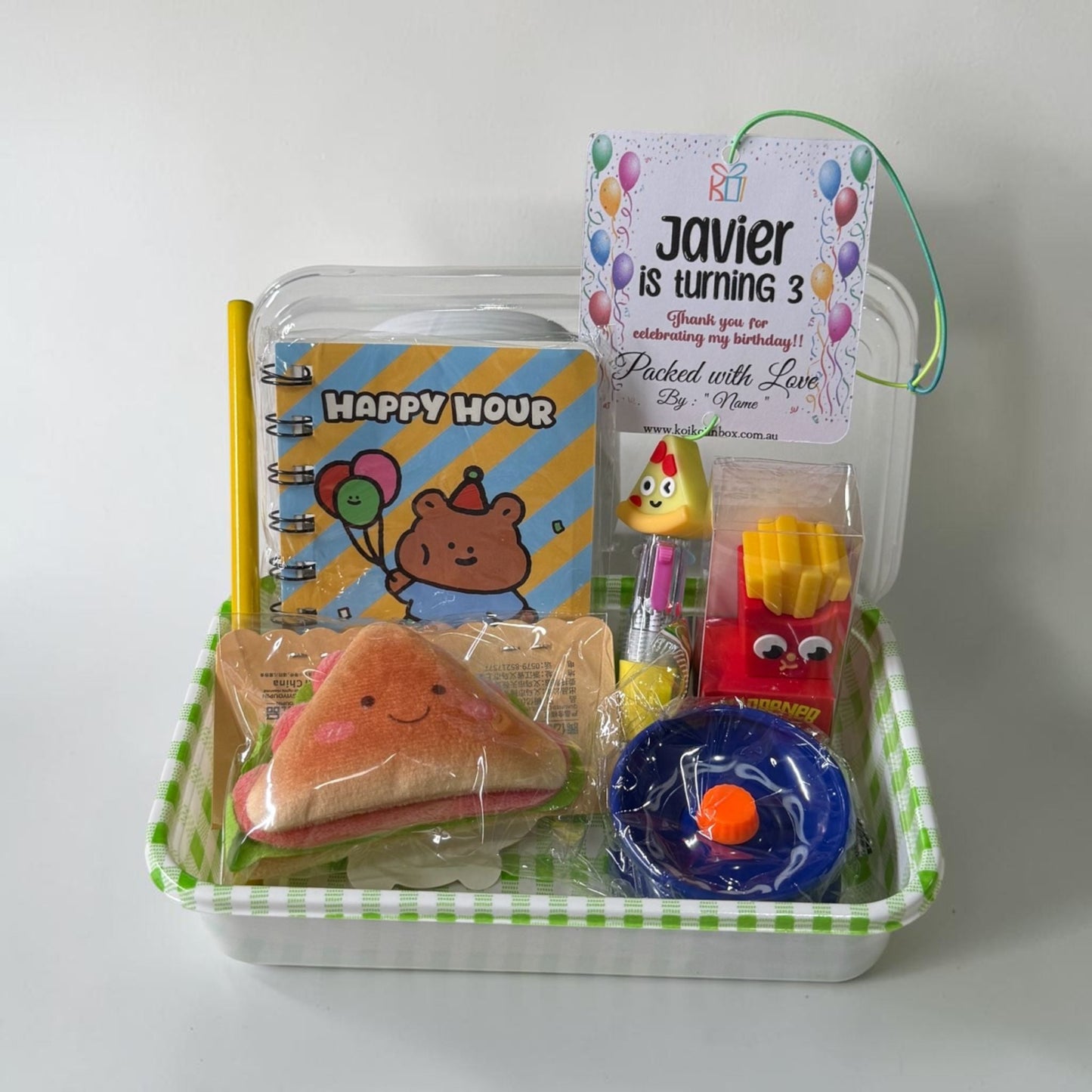 Bento Party Set (Boys) Kids Party Bag Australia - KOI KOI INBOX