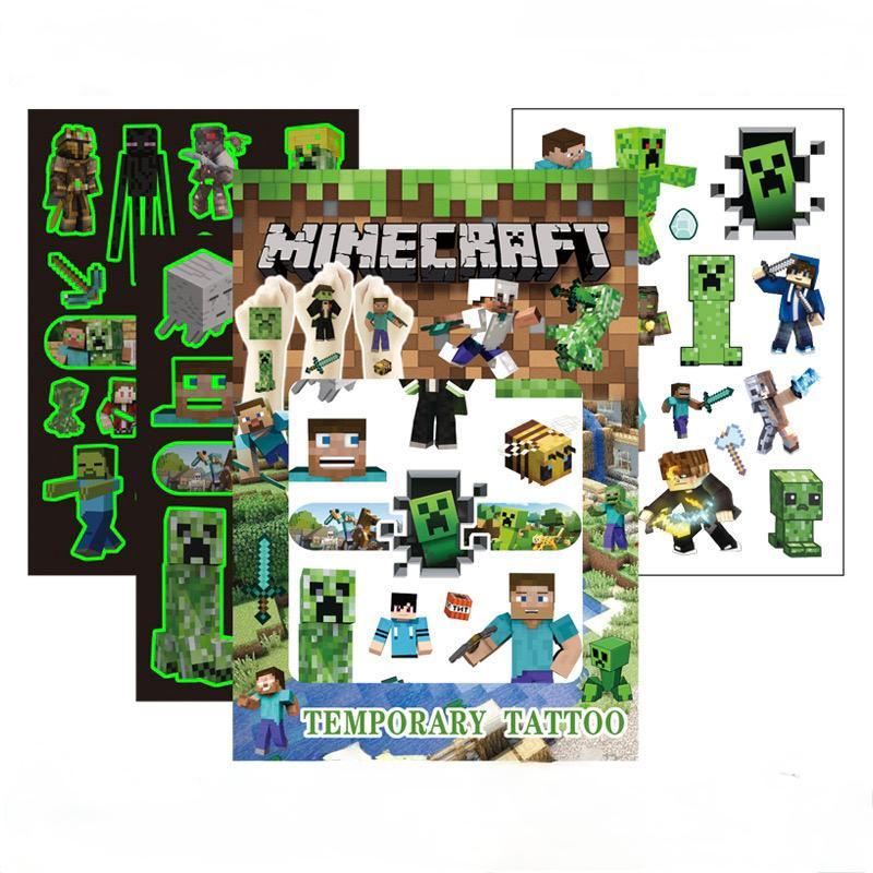 Minecraft Temporary Tattoo (4 sheets) Kids Party Bag Australia - KOI KOI INBOX