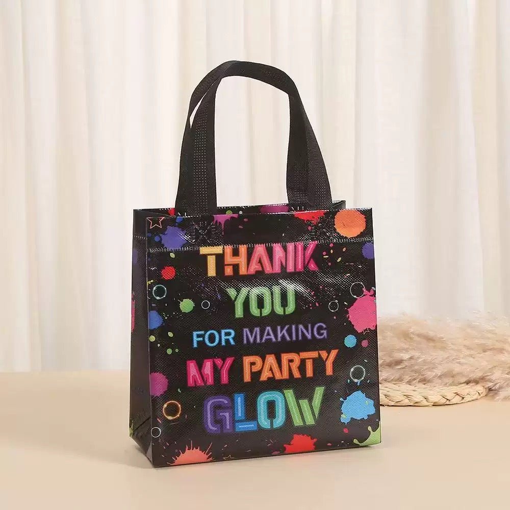 Neon Thank You Party Bag Non - woven (12pcs per pack) Kids Party Bag Australia - KOI KOI INBOX