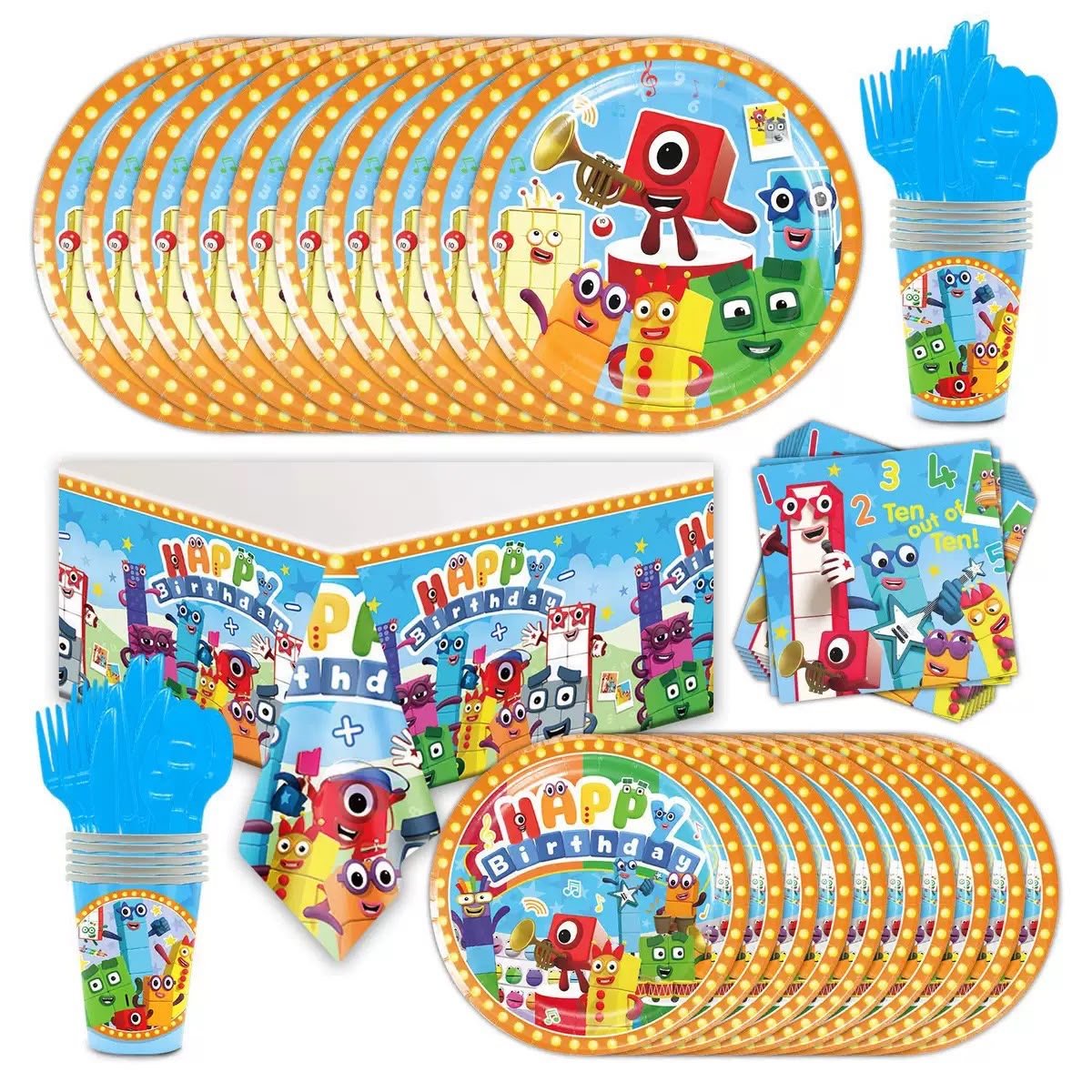 Number Blocks Tableware Kids Party Bag Australia - KOI KOI INBOX