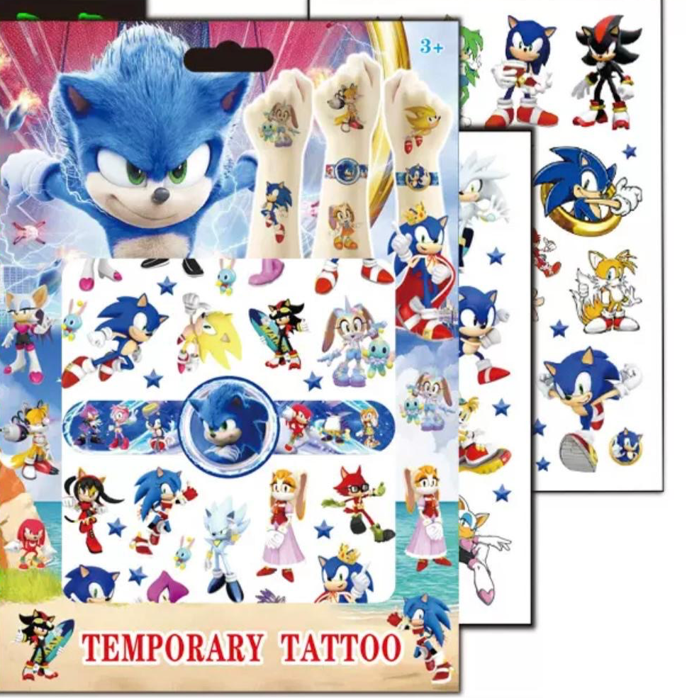 Sonic Temporary Tattoo (4 sheets) Kids Party Bag Australia - KOI KOI INBOX