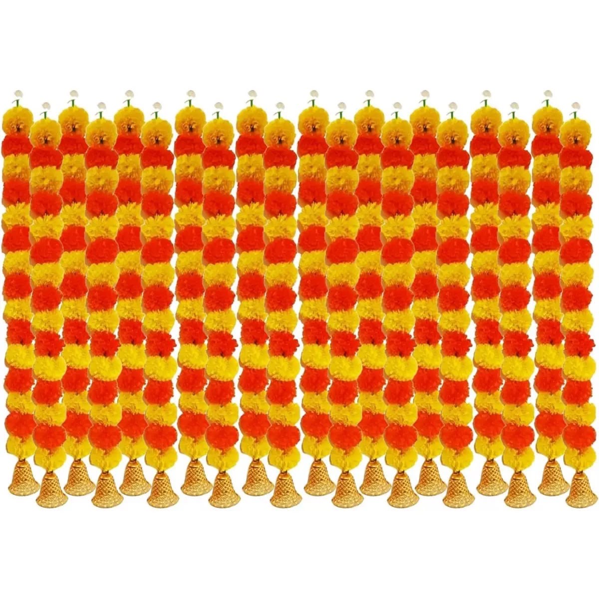 Indian Diwali Artificial Marigold with Bells Decoration