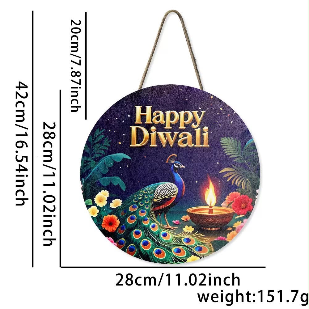 Indian Diwali Wooden Sign Decoration | Multiple Designs