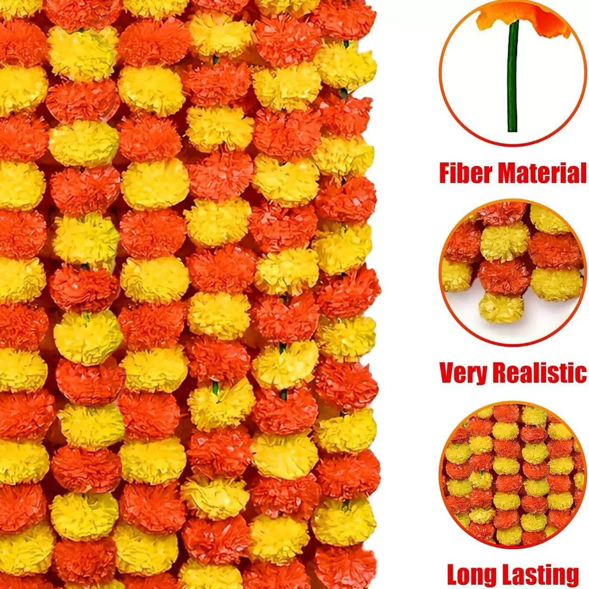 Indian Decoration Artificial Marigold Garlands