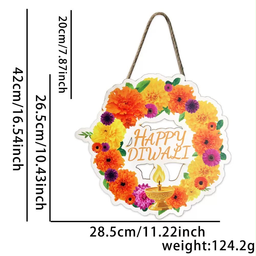 Indian Diwali Wooden Sign Decoration | Multiple Designs