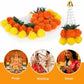 Indian Diwali Artificial Marigold Flower String with Bells and Green Leaves Decoration