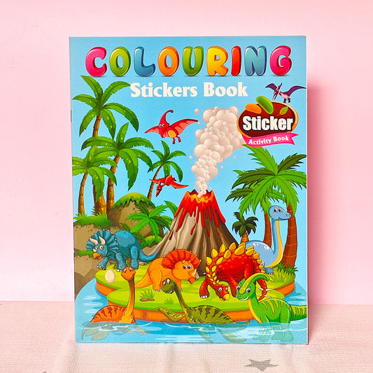 Dinosaur Stickers and Colouring Book (A5)