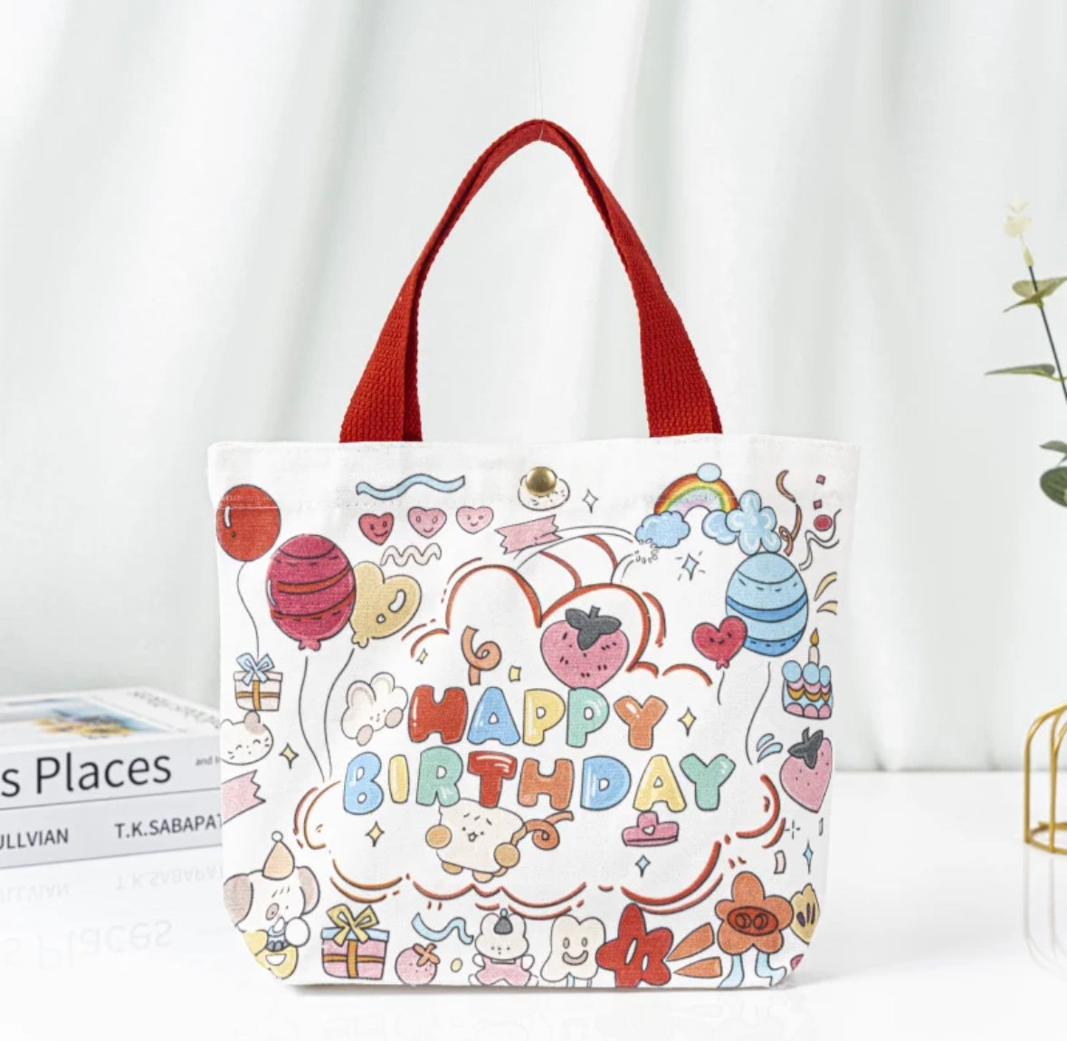 Happy Birthday Design Canvas Bag