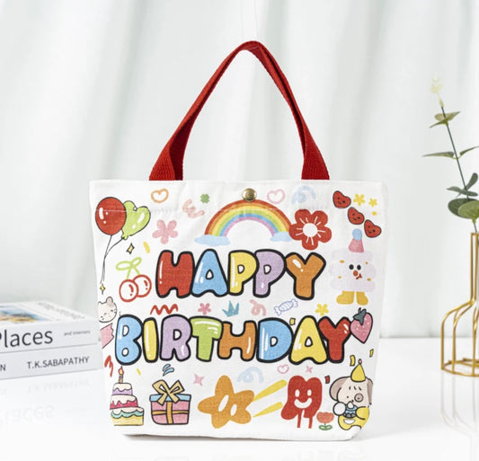 Happy Birthday Design Canvas Bag