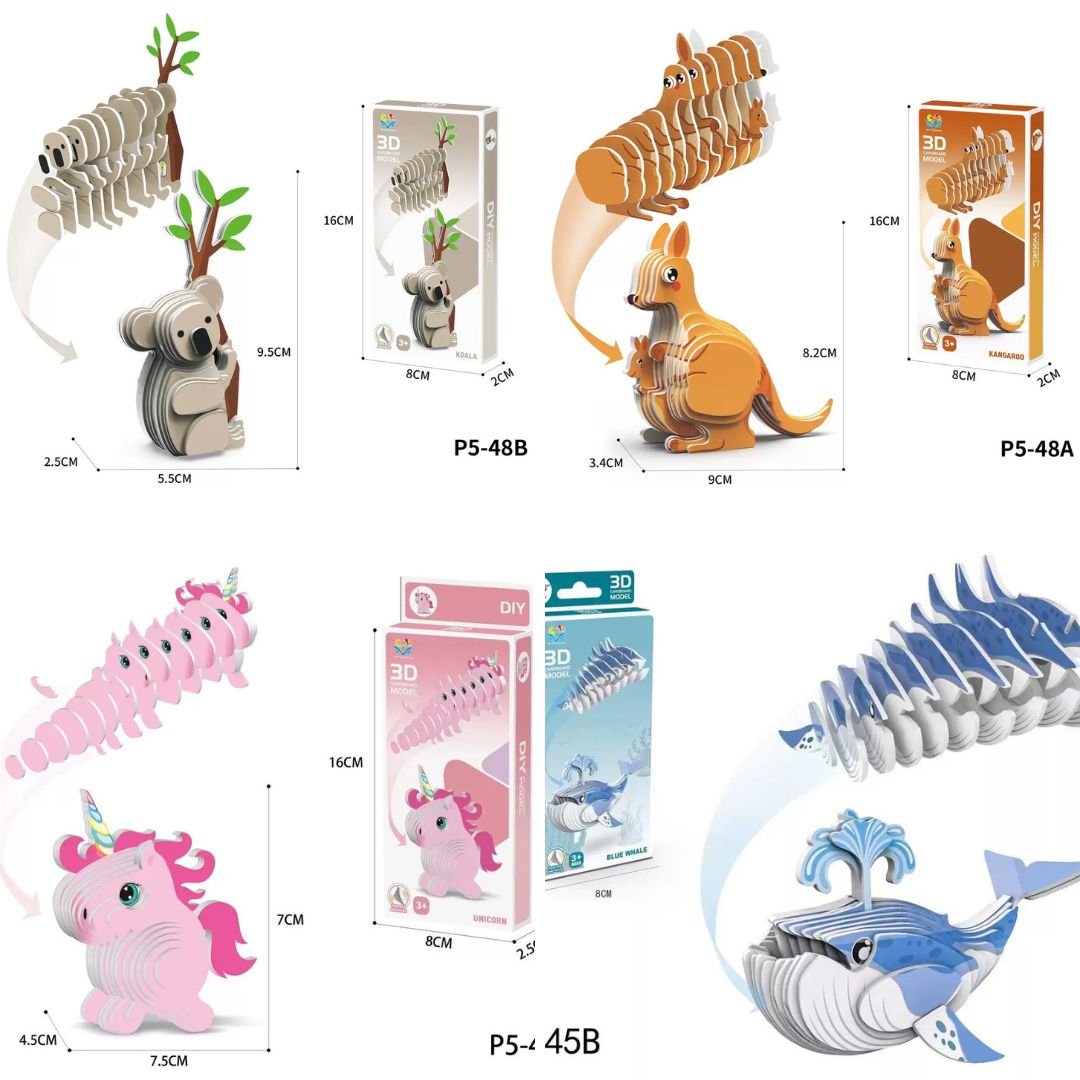 Animals DIY 3D Cardboard Model Kids Party Bag Australia - KOI KOI INBOX