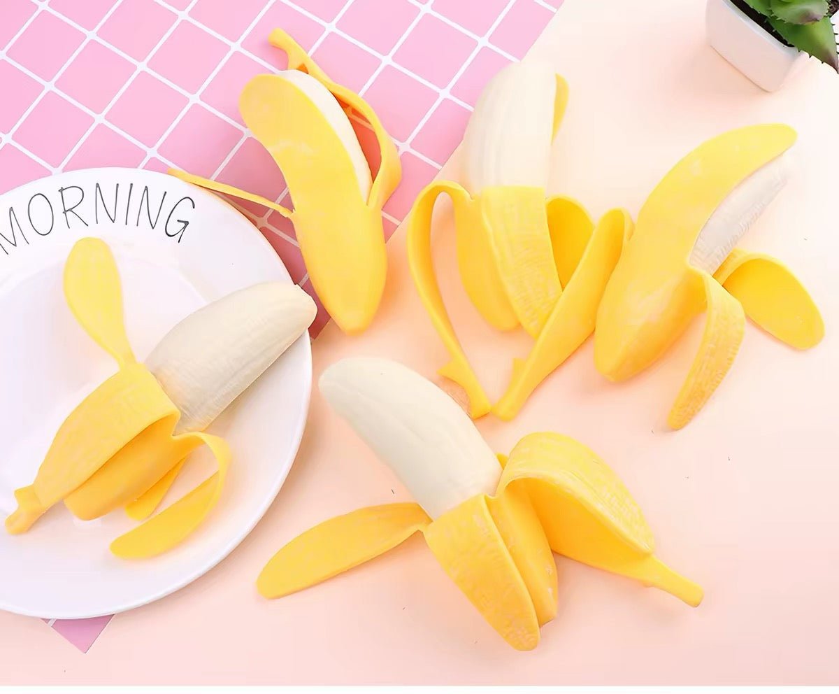 Banana Squishy Toy – Sensory Toy & Party Bag Filler Kids Party Bag Australia - KOI KOI INBOX