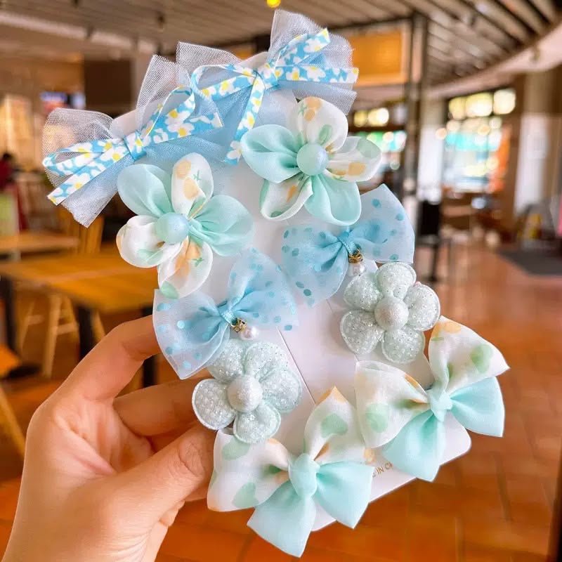 Blue Bow Hair Clips (8pcs in a pack) Kids Party Bag Australia - KOI KOI INBOX