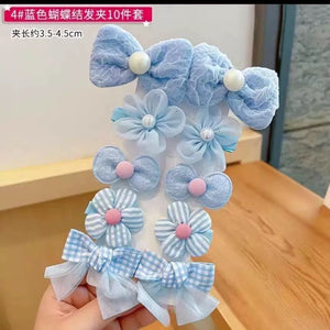 Blue Bow Hair Clips (8pcs in a pack) Kids Party Bag Australia - KOI KOI INBOX