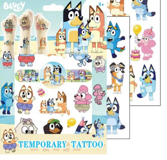 Bluey Temporary Tattoo (4 sheets) Kids Party Bag Australia - KOI KOI INBOX