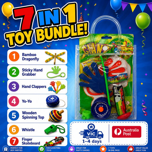Boys Party Bag Fillers Bundle | 7-in-1 Kids Toy Party Favor Pack Australia Kids Party Bag Australia - KOI KOI INBOX