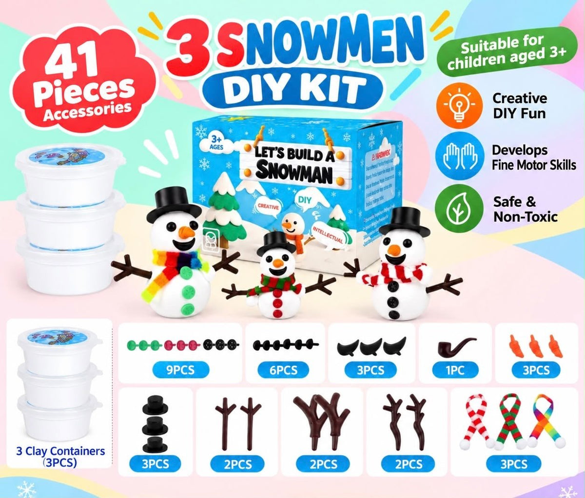 Christmas Build A Snowman Kit Kids Party Bag Australia - KOI KOI INBOX