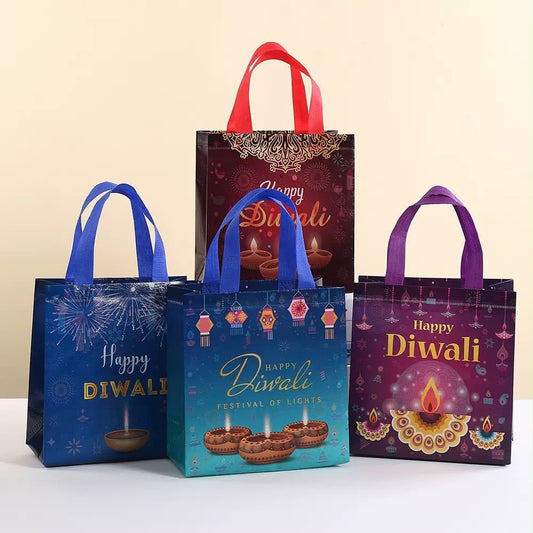 Diwali Design Non-Woven Bag (12 in a pack) Kids Party Bag Australia - KOI KOI INBOX