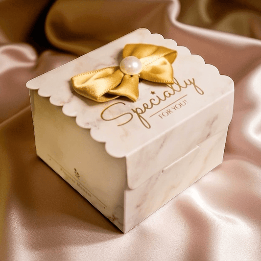 Elegant Marble Style Gift Box with Satin Bow & Pearl – Luxury Wedding & Party Favour Box (20pcs) Kids Party Bag Australia - KOI KOI INBOX