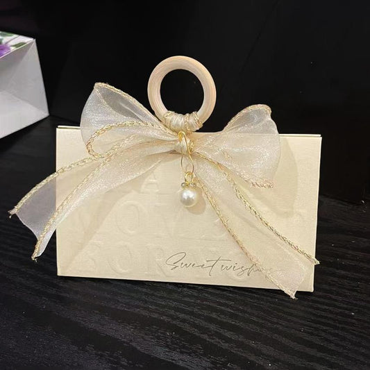 Elegant Wedding Favour Gift Box with Ribbon & Pearl Charm – Premium Party Gift Packaging(20pcs) Kids Party Bag Australia - KOI KOI INBOX