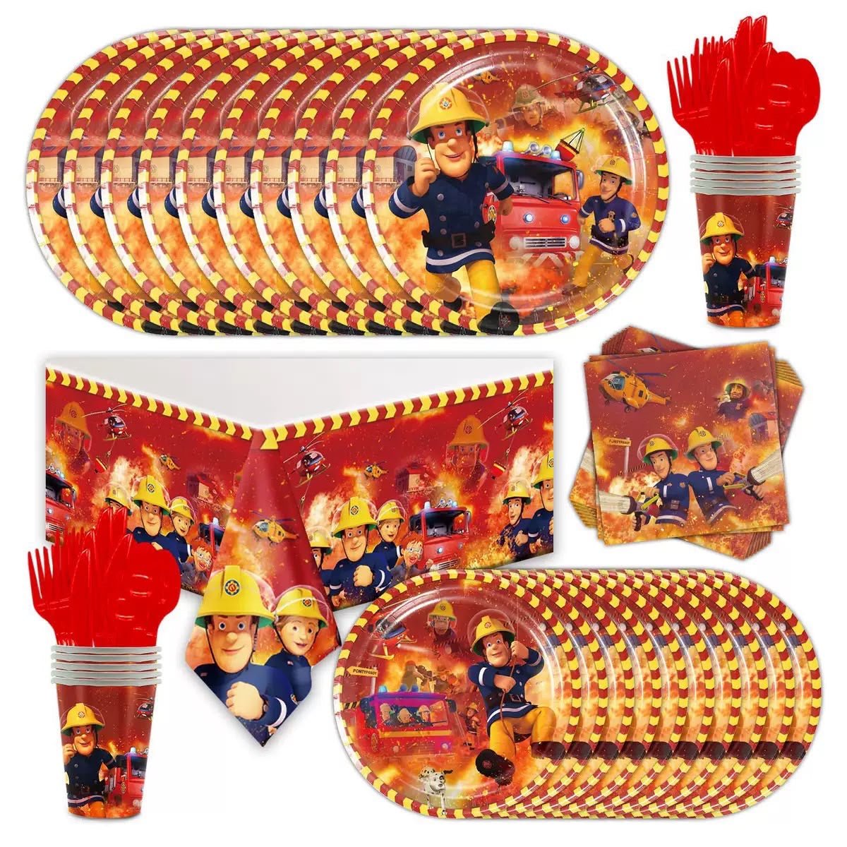 Firemen Tableware Kids Party Bag Australia - KOI KOI INBOX
