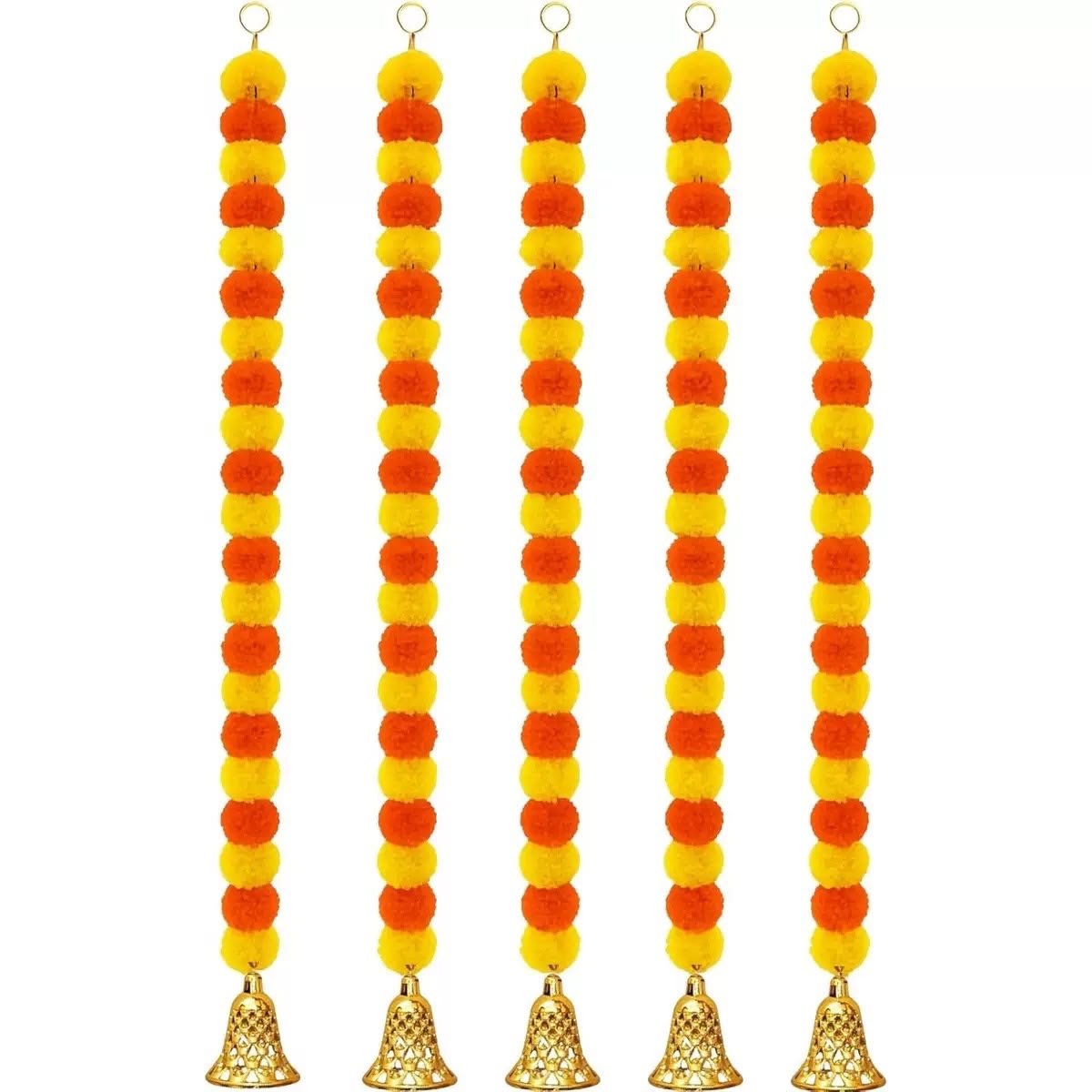 Indian Diwali Artificial Marigold with Bells Decoration Kids Party Bag Australia - KOI KOI INBOX