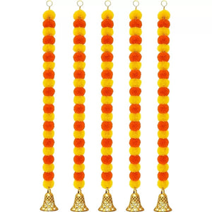 Indian Diwali Artificial Marigold with Bells Decoration Kids Party Bag Australia - KOI KOI INBOX