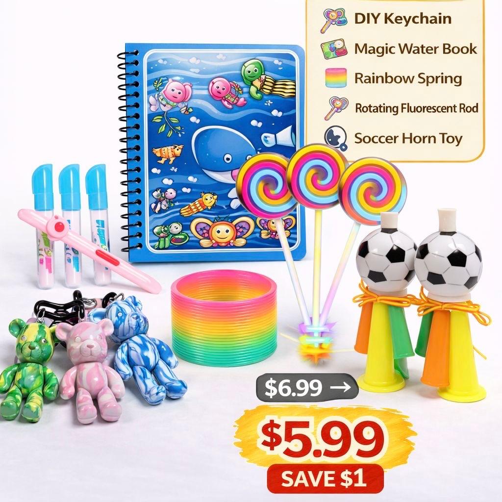 Kids Party Bag Bundle – Magic Book & Toys Bundle (5pcs) – Party Bags AU Kids Party Bag Australia - KOI KOI INBOX