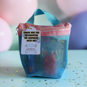 Kids Party Goodie Mesh Bag Set – 4 Favours + Thank you Tag Kids Party Bag Australia - KOI KOI INBOX