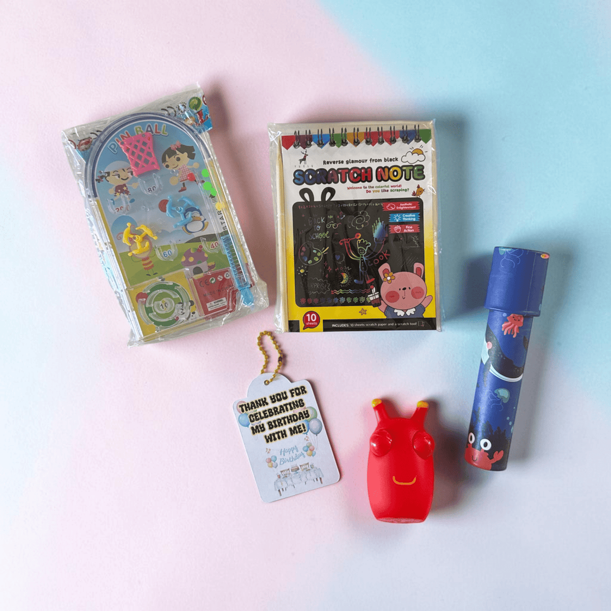 Kids Party Goodie Mesh Bag Set – 4 Favours + Thank you Tag Kids Party Bag Australia - KOI KOI INBOX