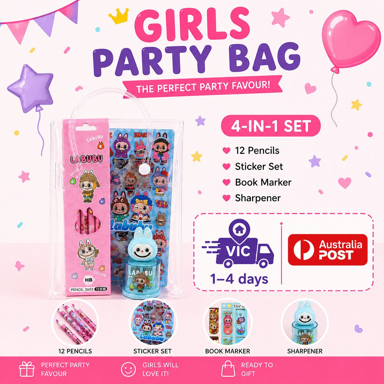 Labubu Bundle Bag A Kids Party Bag Australia - KOI KOI INBOX
