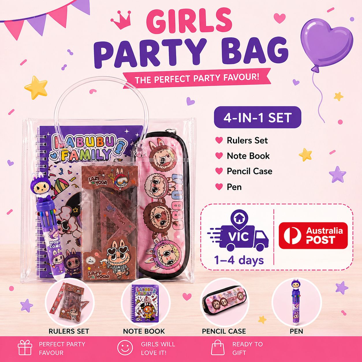 Labubu Bundle Bag B Kids Party Bag Australia - KOI KOI INBOX