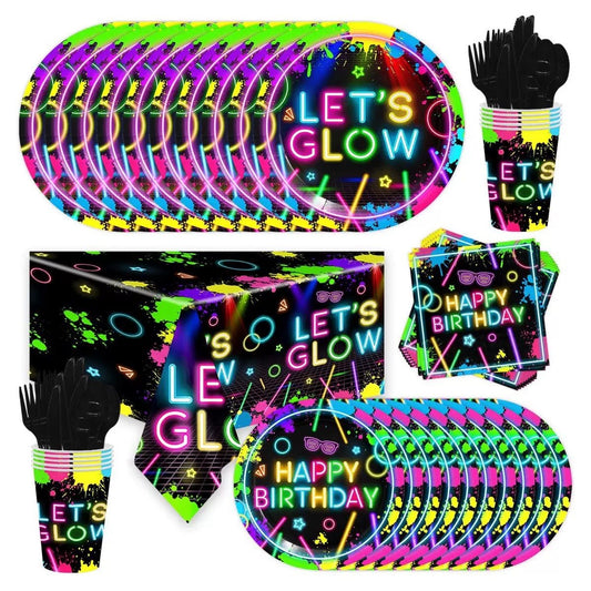 Let’s Glow Tableware Kids Party Bag Australia - KOI KOI INBOX