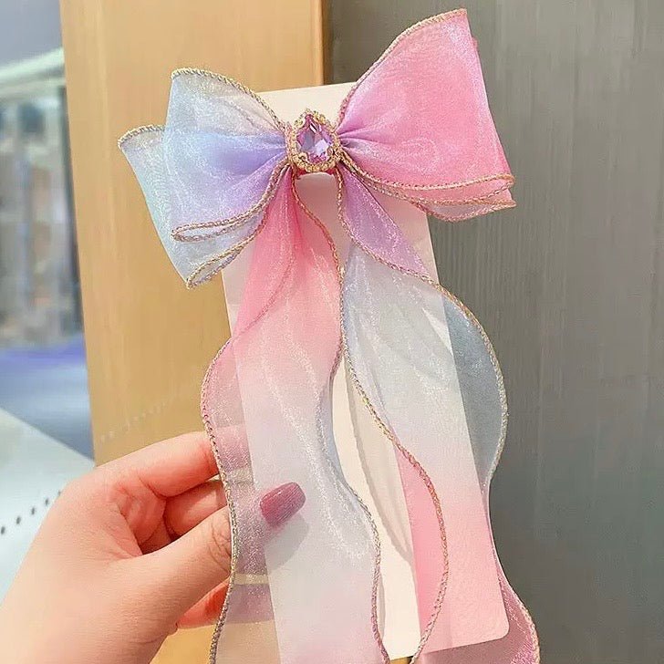 Pastel Gradient Big Ribbon HairClip Kids Party Bag Australia - KOI KOI INBOX