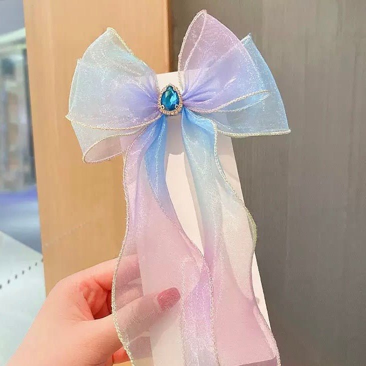Pastel Gradient Big Ribbon HairClip Kids Party Bag Australia - KOI KOI INBOX