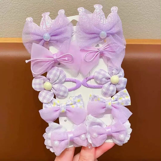 Purple Bow Hair Clips (8pcs in a pack) Kids Party Bag Australia - KOI KOI INBOX