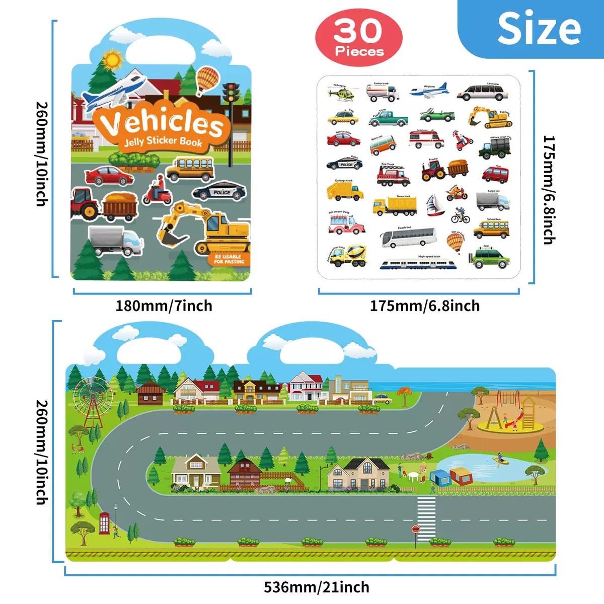 Vehicles Jelly Sticker Book Kids Party Bag Australia - KOI KOI INBOX
